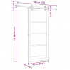 Drzwi przesuwne Biały 93 x 211 cm Lite drewno sosnowe i szkło
