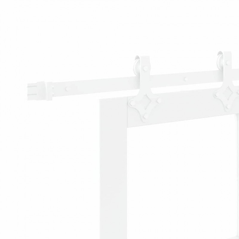 Drzwi przesuwne Biały 83 x 202 cm Lite drewno sosnowe i szkło