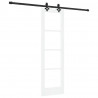 Drzwi przesuwne Biały 61 x 198,5 cm Lite drewno sosnowe i szkło