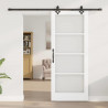 Drzwi przesuwne Biały 83 x 202 cm Lite drewno sosnowe i szkło