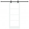 Drzwi przesuwne Biały 83 x 202 cm Lite drewno sosnowe i szkło