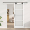 Drzwi przesuwne Biały 83 x 211 cm Lite drewno sosnowe i szkło