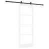 Drzwi przesuwne Biały 83 x 211 cm Lite drewno sosnowe i szkło