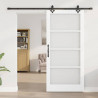 Drzwi przesuwne Biały 93 x 202 cm Lite drewno sosnowe i szkło