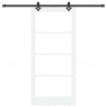 Drzwi przesuwne Biały 93 x 202 cm Lite drewno sosnowe i szkło