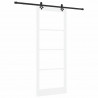 Drzwi przesuwne Biały 93 x 232 cm Lite drewno sosnowe i szkło