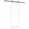 Drzwi przesuwne Biały 93 x 232 cm Lite drewno sosnowe i szkło