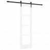 Drzwi przesuwne Biały 61 x 198,5 cm Lite drewno sosnowe i szkło