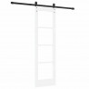 Drzwi przesuwne Biały 61 x 198,5 cm Lite drewno sosnowe i szkło