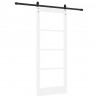 Drzwi przesuwne Biały 83 x 202 cm Lite drewno sosnowe i szkło