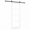 Drzwi przesuwne Biały 83 x 211 cm Lite drewno sosnowe i szkło