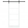 Drzwi przesuwne Biały 93 x 211 cm Lite drewno sosnowe i szkło