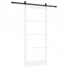 Drzwi przesuwne Biały 93 x 211 cm Lite drewno sosnowe i szkło