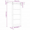 Drzwi przesuwne Biały 93 x 211 cm Lite drewno sosnowe i szkło