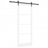 Drzwi przesuwne Biały 93 x 232 cm Lite drewno sosnowe i szkło