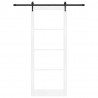 Drzwi przesuwne Biały 93 x 232 cm Lite drewno sosnowe i szkło