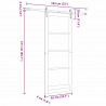 Drzwi przesuwne Biały 83 x 211 cm Lite drewno sosnowe i szkło