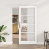 Drzwi przesuwne Biały 93 x 202 cm Lite drewno sosnowe i szkło