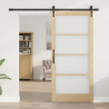 Drzwi przesuwne Naturalny i czarny 93 x 202 cm