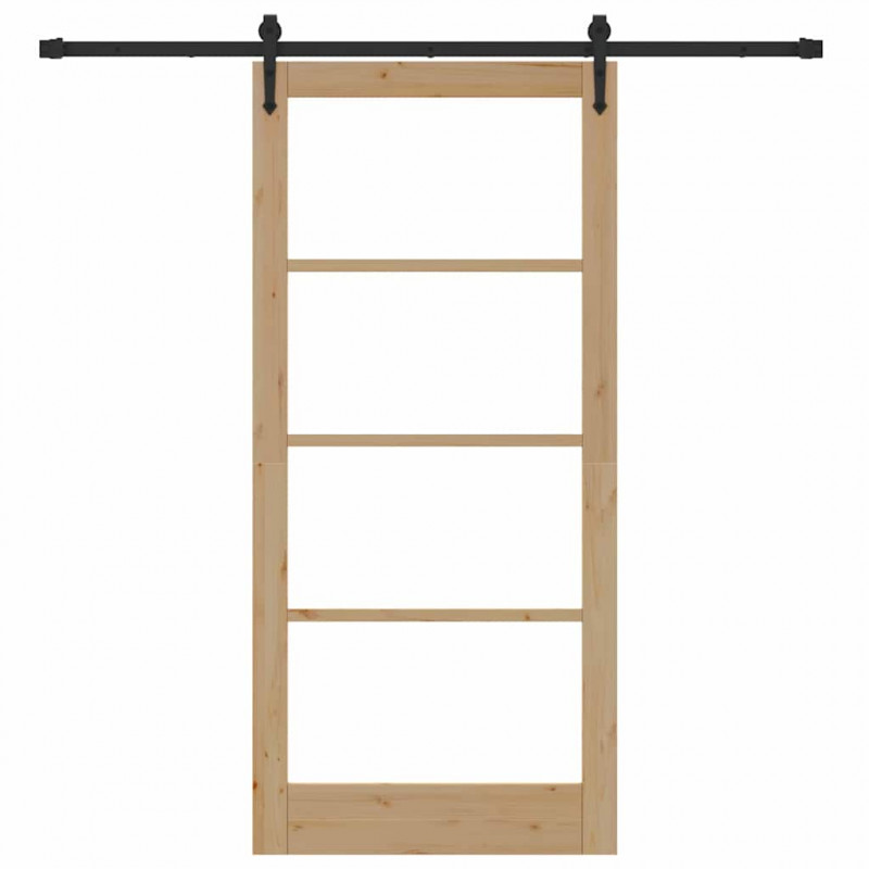 Drzwi przesuwne Naturalny i czarny 93 x 202 cm