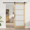 Drzwi przesuwne Naturalny i czarny 93 x 211 cm