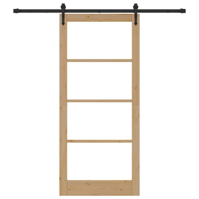 Drzwi przesuwne Naturalny i czarny 93 x 211 cm
