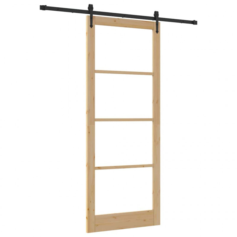 Drzwi przesuwne Naturalny i czarny 93 x 232 cm