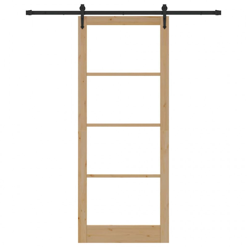 Drzwi przesuwne Naturalny i czarny 93 x 232 cm