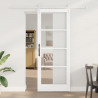 Drzwi przesuwne Biały 83 x 211 cm Lite drewno sosnowe i szkło