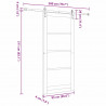 Drzwi przesuwne Biały 93 x 211 cm Lite drewno sosnowe i szkło