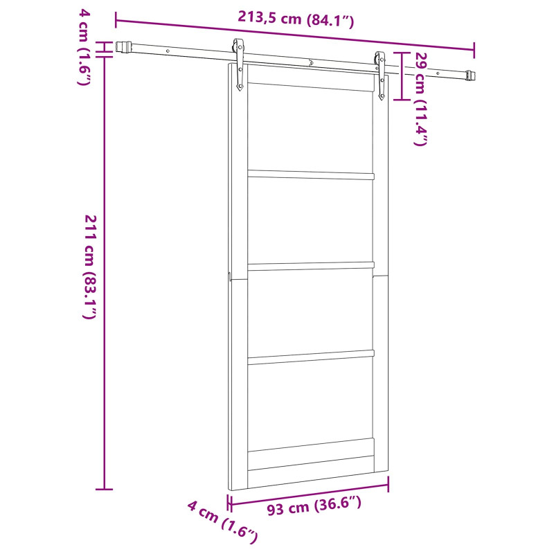 Drzwi przesuwne ORKDAL Naturalny 93 x 211 cm