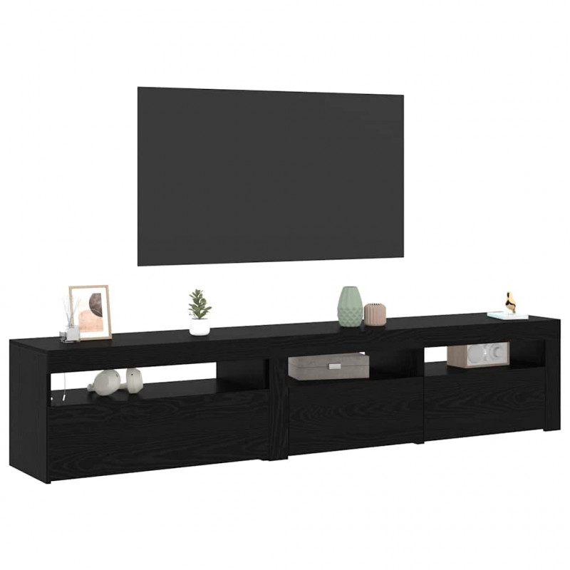 Szafka pod telewizor 2 pcs Czarny Dąb 195 x 35 x 40 cm