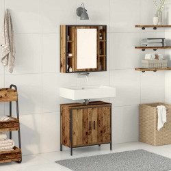 Zestaw mebli łazienkowych 2 pcs Brązowy Materiał drewnopochodny
