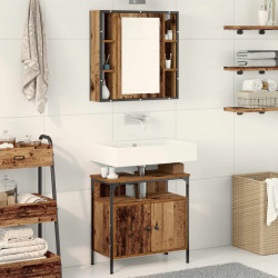 Zestaw mebli łazienkowych 2 pcs Brązowy Materiał drewnopochodny