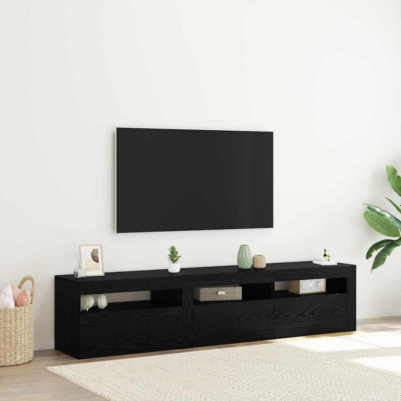 Szafka pod telewizor 2 pcs Czarny Dąb 180 x 35 x 40 cm