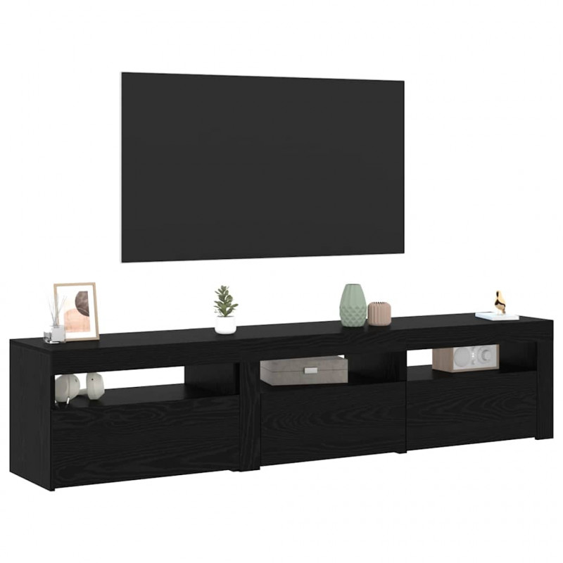 Szafka pod telewizor 2 pcs Czarny Dąb 180 x 35 x 40 cm
