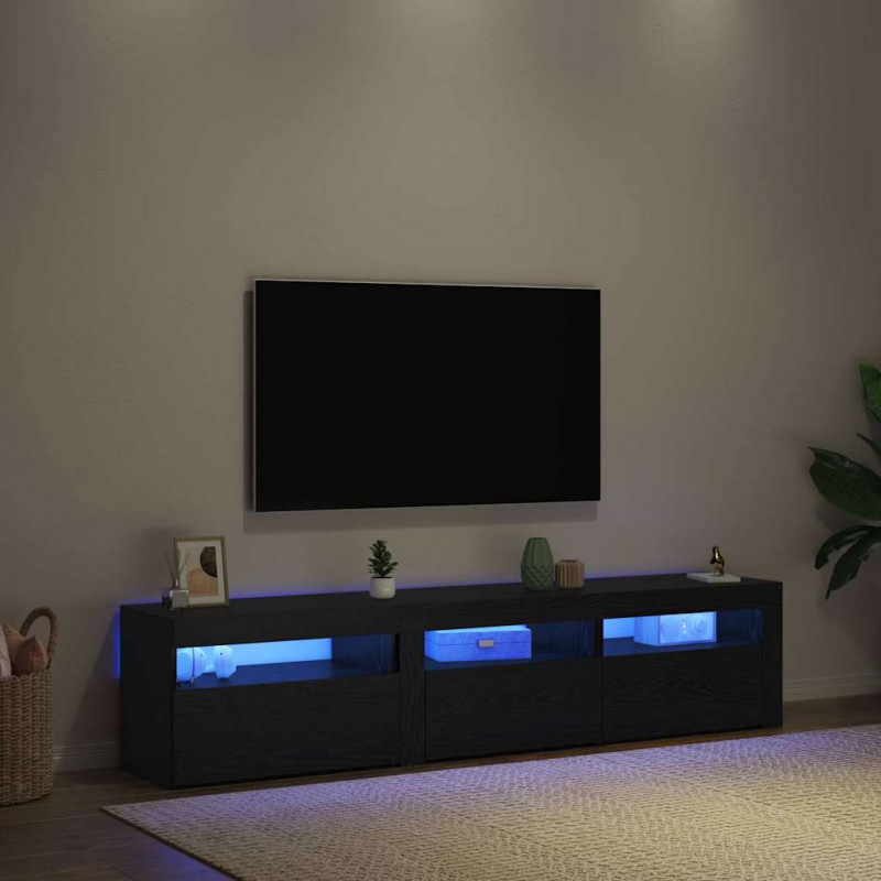 Szafka pod telewizor 2 pcs Czarny Dąb 180 x 35 x 40 cm