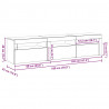 Szafka pod telewizor 2 pcs Czarny Dąb 180 x 35 x 40 cm