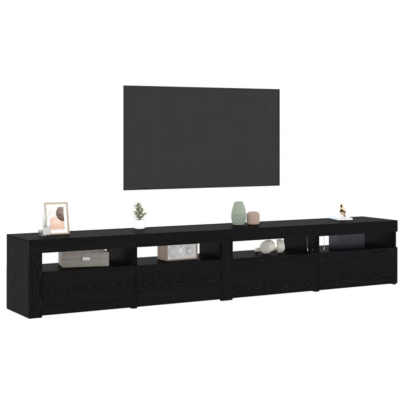 Zestaw szafek RTV 3 pcs Czarny Dąb 240 x 35 x 40 cm