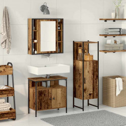 Zestaw mebli łazienkowych 3 pcs Brązowy Materiał drewnopochodny