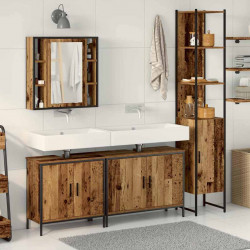 Zestaw mebli łazienkowych 4 pcs Brązowy Materiał drewnopochodny