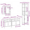 Zestaw mebli łazienkowych z półką z drzwiami 4 pcs Stare drewno