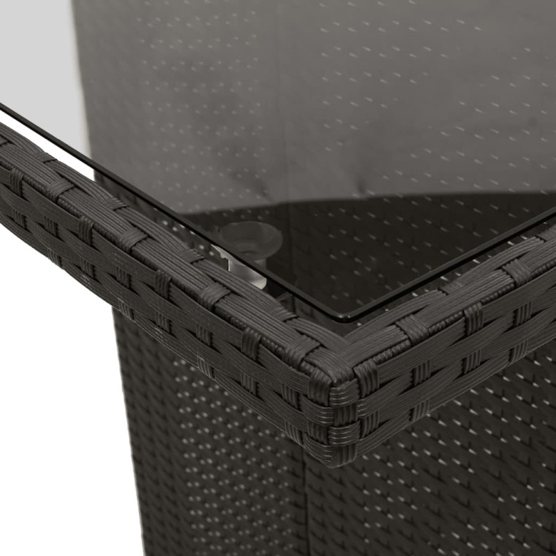 9-cz. zestaw ogrodowych mebli bistro z poduszkami, czarny