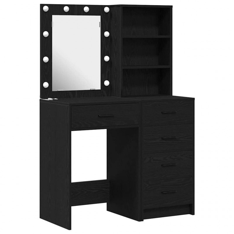 Toaletka 2 pcs Czarny 50 x 41 x 135 cm Materiał drewnopochodny