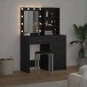 Toaletka 2 pcs Czarny 50 x 41 x 135 cm Materiał drewnopochodny