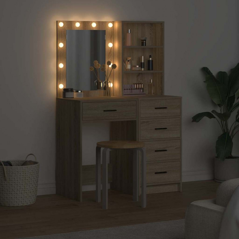 Toaletka 2 pcs Brązowy 50 x 41 x 135 cm Materiał drewnopochodny