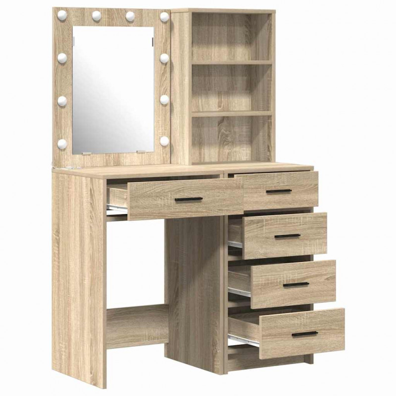 Toaletka 2 pcs Brązowy 50 x 41 x 135 cm Materiał drewnopochodny