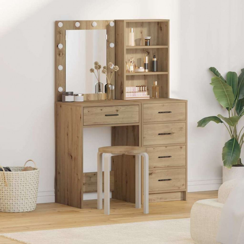 Toaletka 2 pcs Brązowy 50 x 41 x 135 cm Materiał drewnopochodny