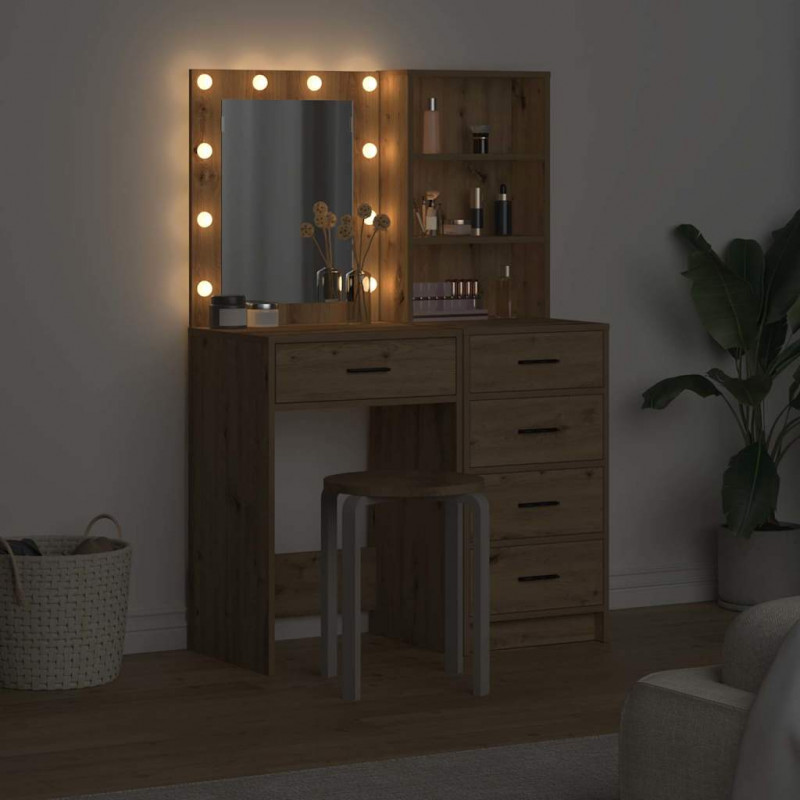 Toaletka 2 pcs Brązowy 50 x 41 x 135 cm Materiał drewnopochodny