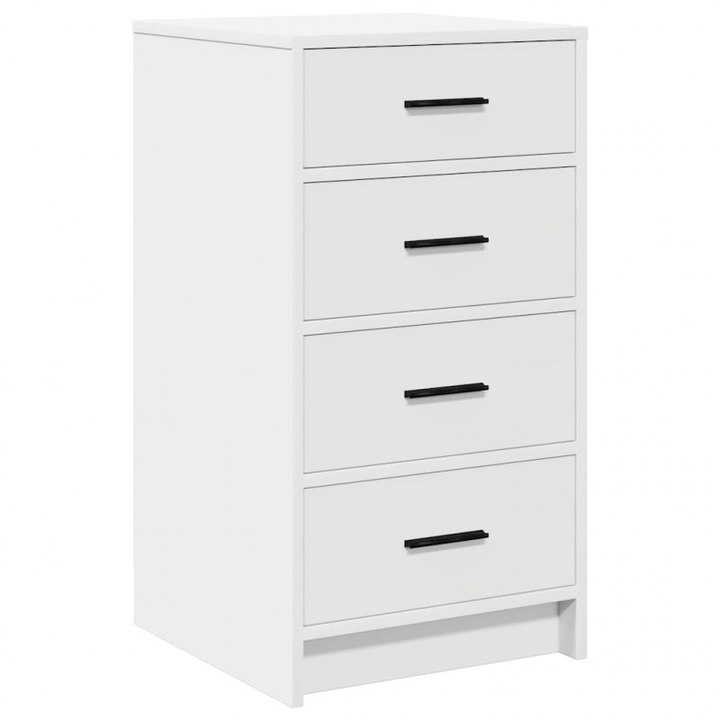 Toaletka z szufladą z półką 3 pcs Biały Materiał drewnopochodny